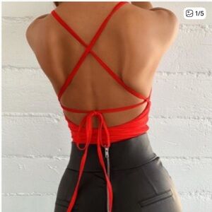 Tiger Mist Strappy Red Bodysuit